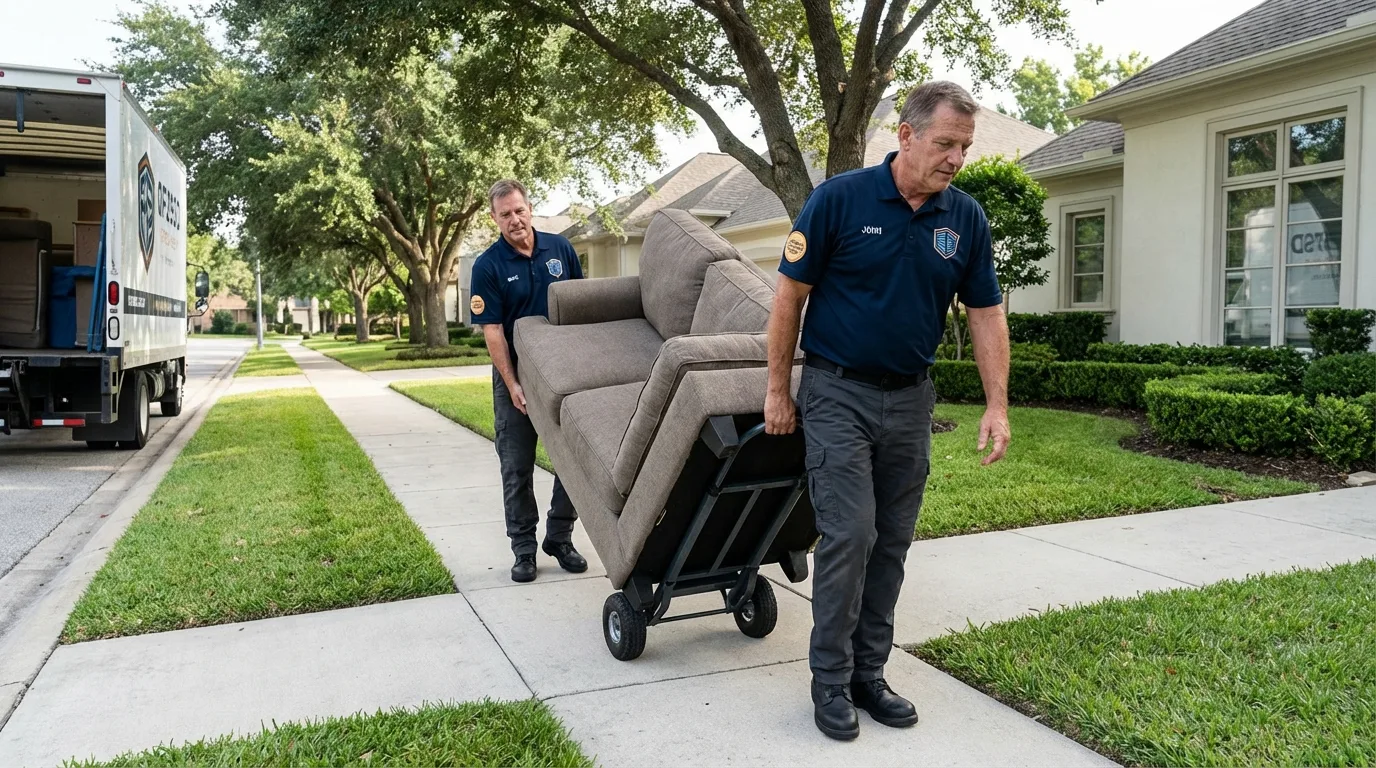 Local residential moving crew loading furniture in Olive Hill, KY